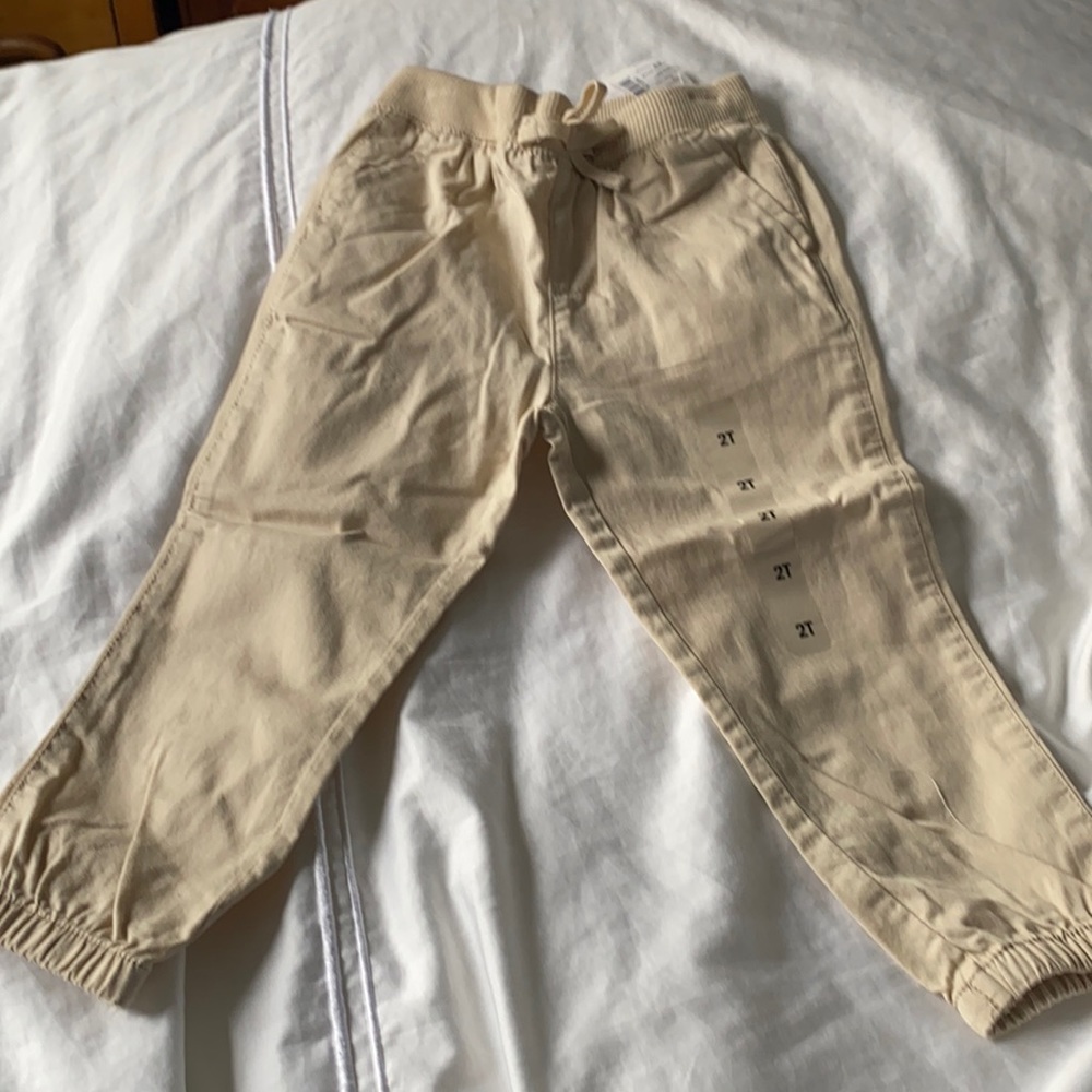 Toddler girl 2T sand colored jogger beach pants NWT